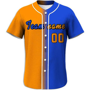 Maillot de softball brodé, design personnalisé, style boutonné, maillot de baseball en mesh vierge pour homme - Product Image 1