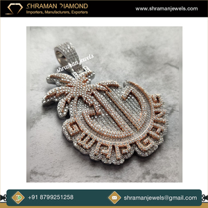 Collier unisexe style hip-hop personnalisé en argent 925 plaqué or rose, double couche, avec pendentif lettre initiale glacée en moissanite – Cadeau de fête - Product Image 3