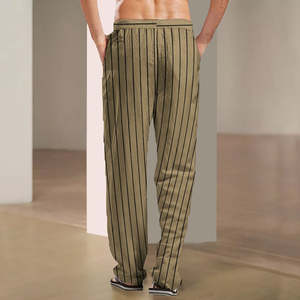 2025 Corea moda hombres recto ajuste ligero Casual media cintura 100% tela de algodón Harem Pantalones - Product Image 4