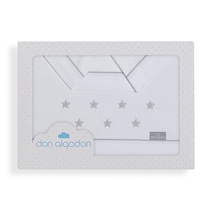 Ensemble de literie 3 pièces pour poussette - Modèle ENZO - 100% coton - Technique de tissage - Product Image 1
