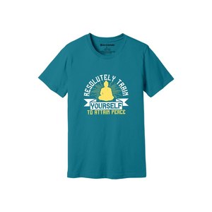 Camiseta de algodón 100% con estampado de temas de Buda, estilo informal, 12 opciones de color, 160-180, colocación de diseño personalizable GSM pesado - Product Image 2