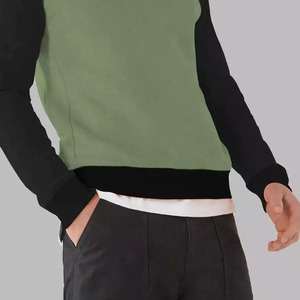 Sweat-shirts à capuche pour hommes en coton 100% de haute qualité 2025, col rond, blocs de couleur, rayures, basiques extensibles pour l'hiver - Product Image 4