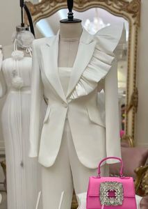 2025 @ Dazzling Whiten Suits avec blazer élégant avec robe pantalon avec tissu de haute qualité pour la fête/mariage - Product Image 2