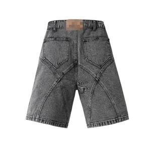 Custom <b>Vintage</b> Acid Wash Summer Denim <b>Shorts</b> for <b>Men</b> Wholesale Plus Size Streetwear Knee Length Plain Design - Product Image 4