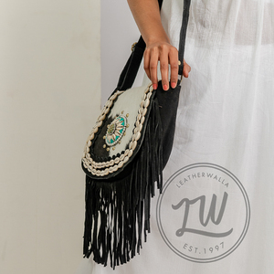 Bolsos con flecos de alta calidad de piel de vaca auténtica de estilo occidental, bolso bandolera de cuero elegante, bolsos bohemios, bolso Vintage elegante gitano - Product Image 5