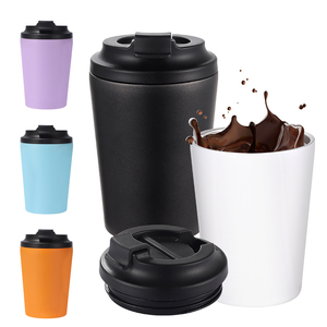 12oz 304 thép không gỉ hai lớp cách nhiệt du lịch xe cà phê Mug uống cốc đo <span class=keywords><strong>cup</strong></span> với trực tiếp uống nắp - Product Image 1