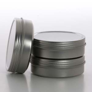 Boîtes en acier rondes peu profondes à couvercle vissé empilables pour kits de fabrication de bougies DIY - Product Image 1