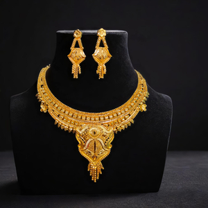 Hot Deal 2025 Boucles d'oreilles collier serties de boucles d'oreilles collier style tendance plaqué or 22 carats à vendre par les exportateurs - Product Image 2