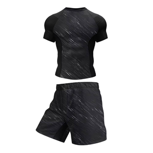 Ensemble de course léger sur mesure en gros, vêtements de sport de fitness, ensembles de survêtements respirants serrés, rashguard MMA, ensemble 2 pièces - Product Image 1