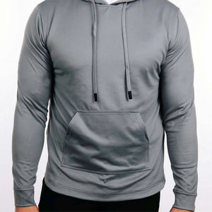Vente en gros de sweats à capuche gris personnalisés pour hommes pull-over avec impression contrastée OEM/ODM Sportswear Streetwear - Product Image 5