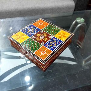 Boîte à bijoux en bois personnalisable haut de gamme avec motifs imprimés traditionnels pour l'affichage de bijoux de qualité supérieure, prix de gros Inde - Product Image 4