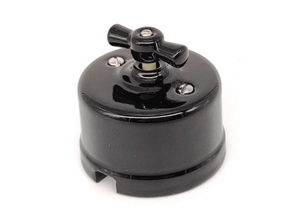 Interruttore da parete in porcellana nera 10A 250V (F-Bright 2902020-N) - Product Image 1