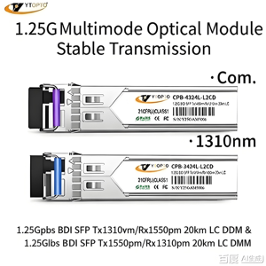YTOPTO Módulo Transceptor <span class=keywords><strong>de</strong></span> Fibra Óptica BIDI SFP Tx1490nm/Rx1550nm 1.25Gbps 80km SC/LC DDM Compatible con <span class=keywords><strong>Cisco</strong></span>/Mellanox/Juniper - Product Image 2