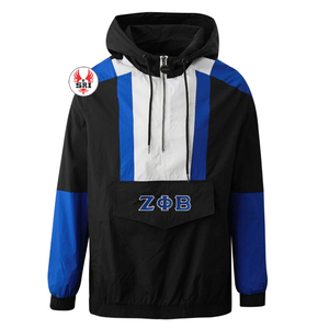 Veste coupe-vent pour femmes Zeta Phi Beta, veste bomber en satin à neuf boutons, veste coupe-vent ZPB, broderie - Product Image 2