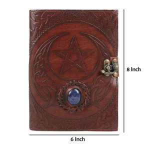 Diario de Cuero Genuino Hecho a Mano, Organizador con Diseño de Árbol de la Vida y Madre Tierra en Relieve, Cuaderno de Bocetos de 8x6 Pulgadas, 120 Hojas, Regalo para el Día de la Tierra - Product Image 5