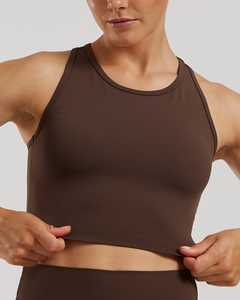 เสื้อครอปท็อปสำหรับผู้หญิง, เสื้อครอปท็อปสำหรับออกกำลังกายฟิตเนสยืดได้4ทิศทางน้ำหนักเบา - Product Image 3