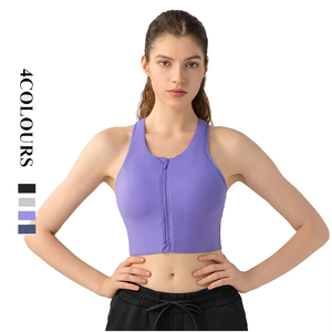 Soutien-gorge de sport sans fil antichoc pour femme Soutien-gorge de fitness à séchage rapide avec yoga rembourré pour la course et l'entraînement Adultes de grande taille - Product Image 1