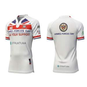 Camiseta de Rugby Deportiva Personalizada Anti-UV de 240 Gramos con Nuevo Diseño de Cuello, Transpirable, de Spandex y Poliéster - Product Image 1
