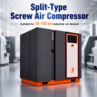 Compresseur d'air haute efficacité 75 kW 8 bars, compresseur rotatif industriel à commande intelligente pour la production en usine