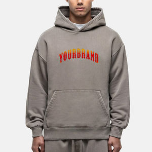 Sweat à capuche d'hiver délavé à l'acide pour homme, personnalisé, avec appliqué, broderie, vintage, délavé à l'acide, 100% coton molleton - Product Image 5