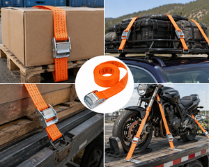Sangle d'arrimage en polyester 50 mm 800 kg avec boucle à came sans crochet pour la fixation de charges lourdes sur camions et remorques – Fournisseur d'usine OEM - Product Image 2