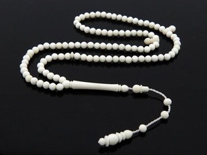 Chapelet de prière musulman en perles blanches faites à la main, 99 perles, Tasbih Asbeeh, cadeau pour mariage islamique et Hajj - Product Image 2