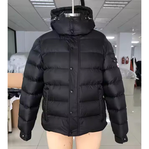Custom Streetwear Down Coat Pullover Blank Cargo Pockets <b>Black</b> Lightweight Bubble Winter Goose Down Puffer Jacket for Men 2025 - Product Image 5