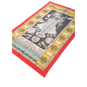 Pichwai Art Grey & Black Cotton Cloth <b>Wall</b> <b>Decor</b> Elegant Tapestry & <b>Wall</b> Art - Product Image 2