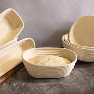 Panier de fermentation artisanal durable en rotin naturel pour pain au levain, bol à pain, fermentation de la pâte à pain, écologique, personnalisable - Product Image 1