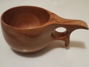 Taza de madera Natural 100% para cerveza y Artículos de bar y mesa con asa Taza de cerveza Taza de café hecha a mano - Product Image 3