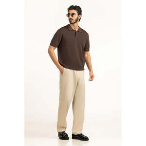 Chemise de golf pour homme en coton tricoté 100 %, boutonnée sur le devant, coupe classique, infroissable, séchage rapide, unie, manches courtes, grandes tailles, fournisseur OEM - Product Image 4