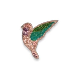 Broche de pájaro con bordado a mano de perlas y broche de moda con cuentas de alambre de lingotes - Product Image 1