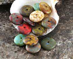 Multicolored Czech Pressed Glass <b>Crystal</b> <b>Beads</b> 10mm Chevron Lentil <b>Jewelry</b> <b>Making</b> Blue Red Green Mix Colors Lampwork Material - Product Image 2