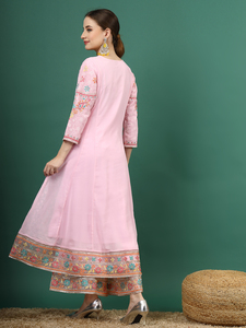 Kurtis traditionnels indiens et pakistanais exclusifs en coton, longueur ras du sol, avec pantalon Sharara et magnifiques ensembles de dupatta pour mariage et fêtes - Product Image 6