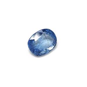 Saphir bleu naturel non chauffé 5,89 carats, taille ovale, avec des nuances jaunes, grises et roses émeraude radiantes - Product Image 4