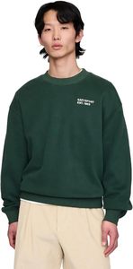 Sweat-shirt à col rond Mini Logo pour homme 77% coton 23polyester manches longues une encolure à capuche poignets et ourlet côtelés poche kanga devant - Product Image 5