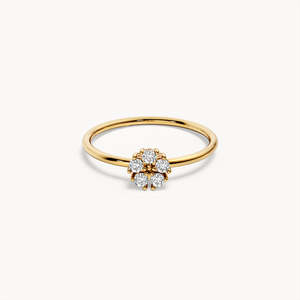 แหวนเพชรเลี้ยงในห้องปฏิบัติการทองคำ 14k ลิลลี่ - Product Image 2