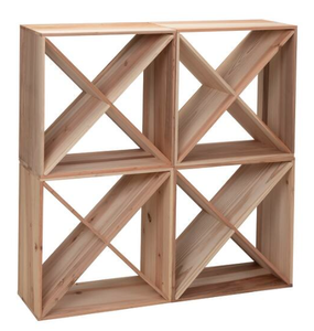 Support à bouteilles de vin en bois massif (design en X) - Product Image 2