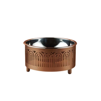 Support de bol moderne en chocolat, personnalisable, sans plomb, en métal et bois, écologique, biodégradable, compatible lave-vaisselle, finition arabe polie