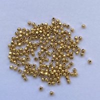 Or massif 14 carats 18 carats 2.5mm 3mm perle pépite à facettes fine faite à la main résultats de bijoux bricolage entretoise fabrication de bijoux Bali inde or véritable