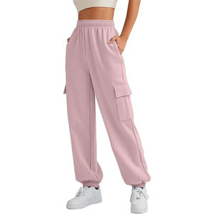 ขายส่งกางเกงเหงื่อผู้หญิง jogger ชุดสองชิ้นที่กําหนดเอง streetwear กางเกงวอร์มขนแกะ joggers ผ้าฝ้ายสําหรับสาว ๆ สบายๆ - Product Image 1