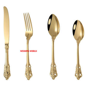 Cubiertos de metal dorado Cubiertos de mesa hechos a mano con estilo y de diseñador Cubiertos mentales al por mayor - Product Image 6