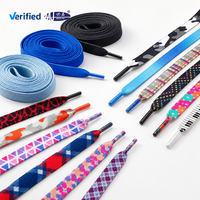 Lacets plats personnalisés imprimés en gros, logo par sublimation, lacets de chaussures en polyester, usine OEM Mingjia