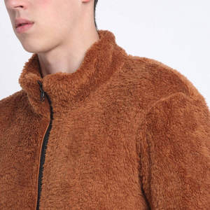 Conception personnalisée OEM vierge vente en gros de veste polaire Sherpa pour hommes en laine avec capuche veste polaire zippée vêtements tissés personnalisés - Product Image 5