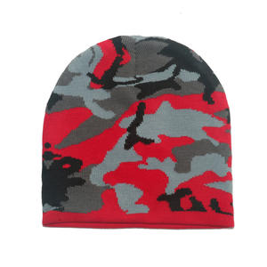 Gorro Jacquard con estampado personalizado, gorro de punto de camuflaje para invierno, gorro de lana al aire libre para ciclismo, gorro Jacquard de camuflaje sin puños - Product Image 5