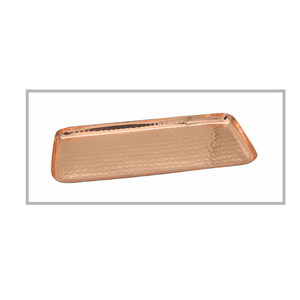 Handmade Copper Serving Tray 12x5 Inch | Hammered Finish Rectangular Platter for Dining Table <b>Kitchen</b> <b>Decor</b> Serving Organizer - Product Image 1