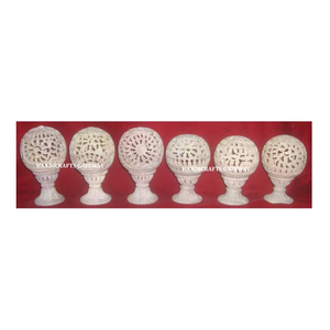 Indian Best Quality Natural Stone Flower Design Candle Stand <b>Holder</b> Soapstone Hand Carving <b>Tea</b> <b>Light</b> <b>Holder</b> For Home Decorative - Product Image 1
