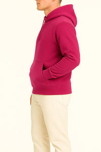 เสื้อฮู้ดสีชมพูพื้นแบบพรีเมียม ออกแบบมาเพื่อความสบายและมีสไตล์ โดดเด่นด้วยทรงเสื้อแบบสวมหัว เชือกผูกฮู้ดปรับได้ และเหมาะสำหรับสวมใส่แบบลำลอง - Product Image 2