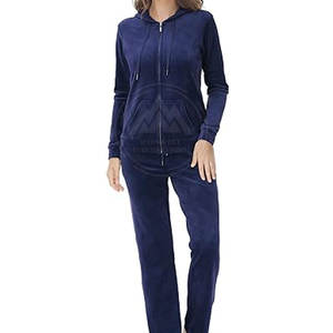 Chándales de terciopelo para hombres y mujeres, venta al por mayor, nuevo y elegante chándal de terciopelo de algodón ajustado para invierno con patrón sólido - Product Image 1