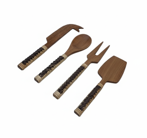 Handcrafted Multipurpose Stainless Steel Cheese <b>Knives</b> Set Pine Wood Resin Handles Dishwasher Safe Eco-friendly for Everyday Use - Product Image 3